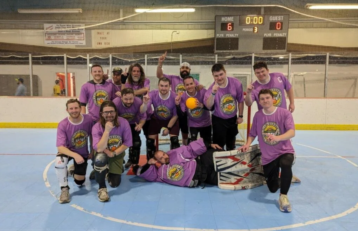 Ellenberger Ball Hockey Club team celebration