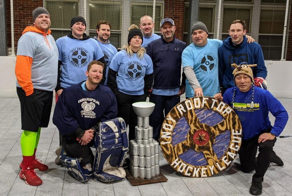 Indy Rooftop Hockey League team celebration